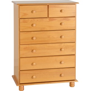 Sol 5 plus 2 Drawer Chest in Antique Pine